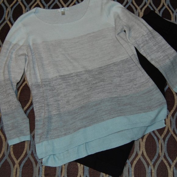 Dress Barn Sweaters - Grey striped sweater